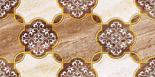Luxury Beige Marble Ornamental Gold Wallpaper Wall Mural