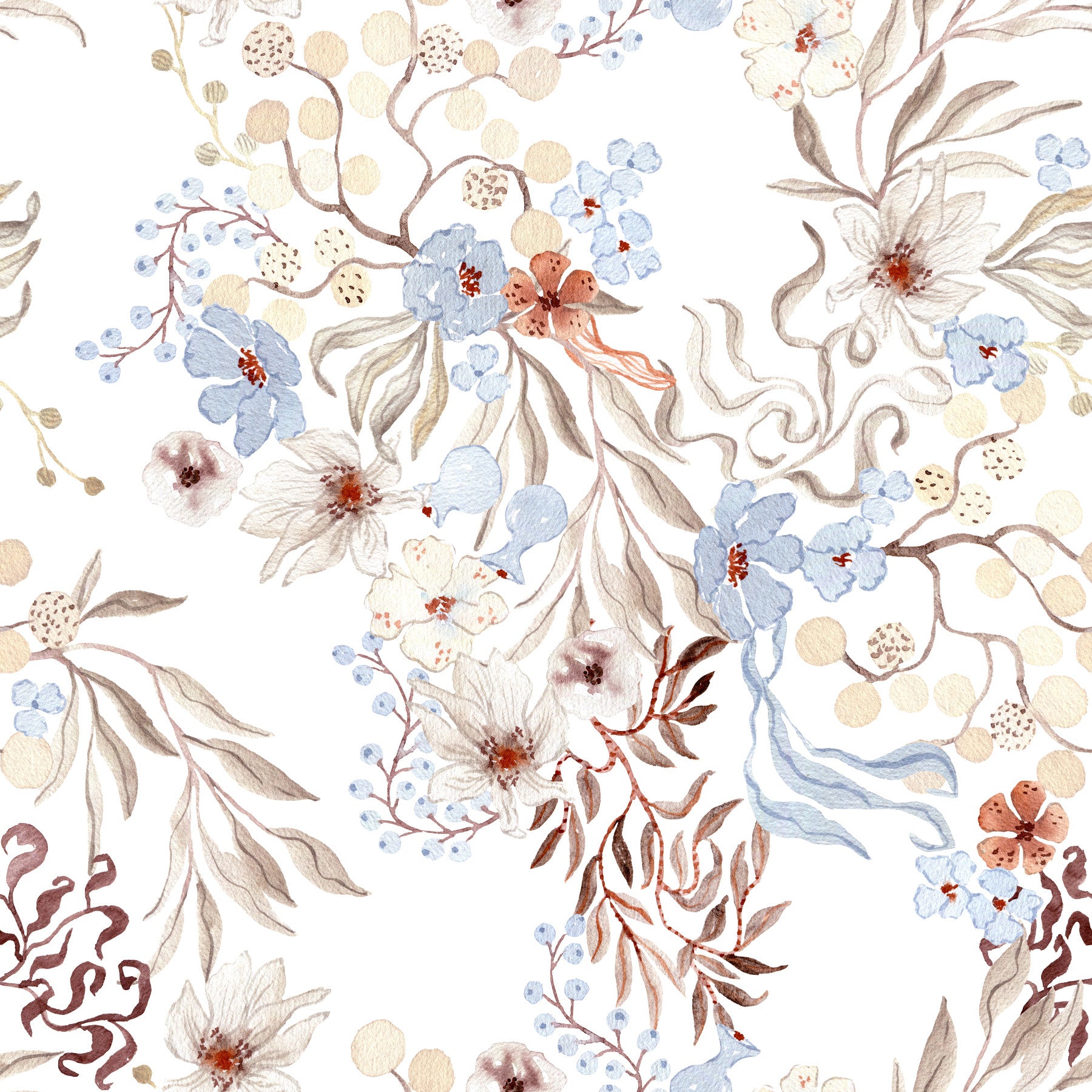 Ethereal Botanical Field Wallpaper⁠