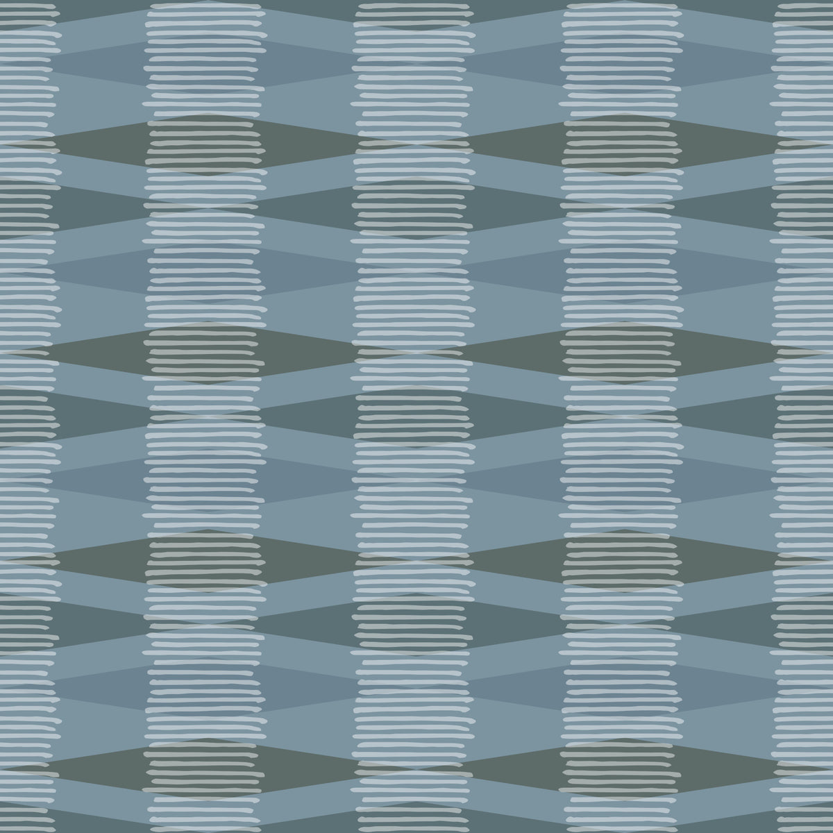 Coastal Blue Geometric Stripe Wallpaper⁠ in your room
