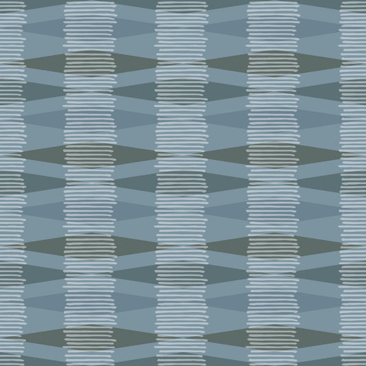 Coastal Blue Geometric Stripe Wallpaper⁠