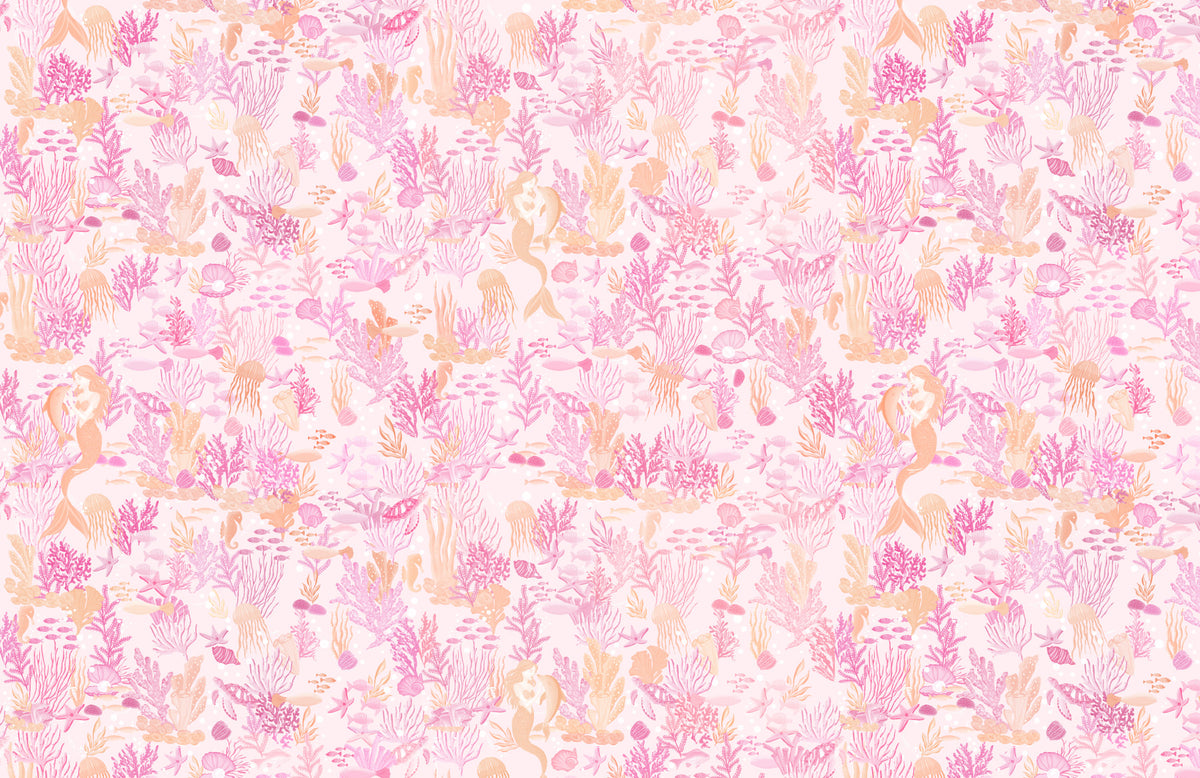Pink Mermaid Underwater Fantasy Wallpaper⁠ in your room — zoomed