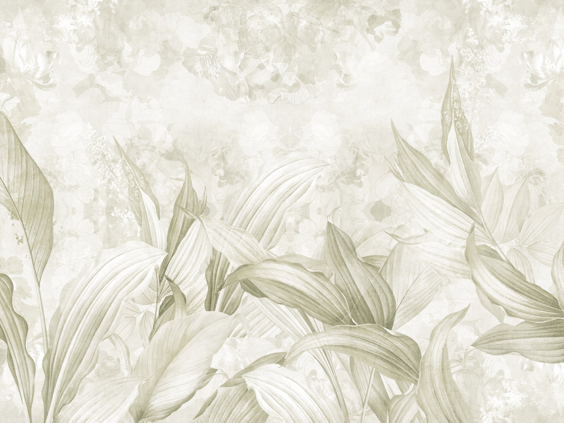 Soft Natural Cream Botanical Wall Mural Wall Mural