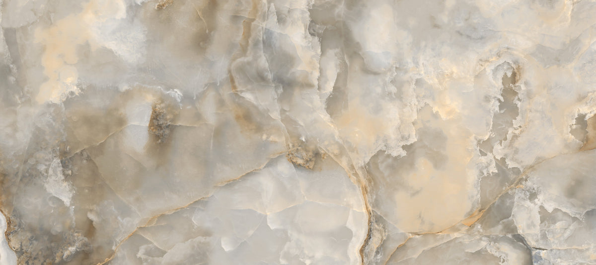 Serene Cream and Taupe Marble Vein Wall Mural in your room — zoomed