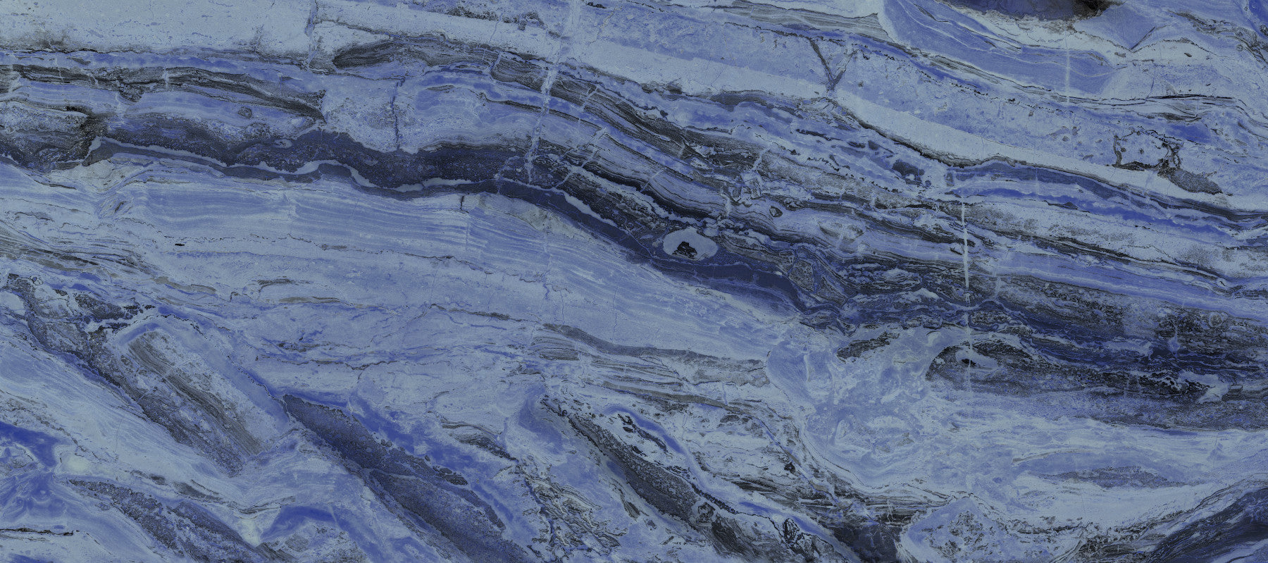 Midnight Cobalt Marble Veins Wall Mural