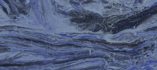 Deep Azure Fluid Marble Swirls Wall Mural