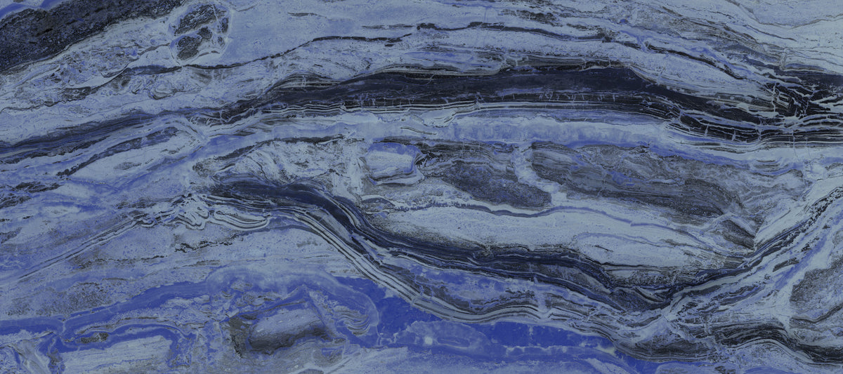 Midnight Blue Ethereal Marble Wall Mural in your room