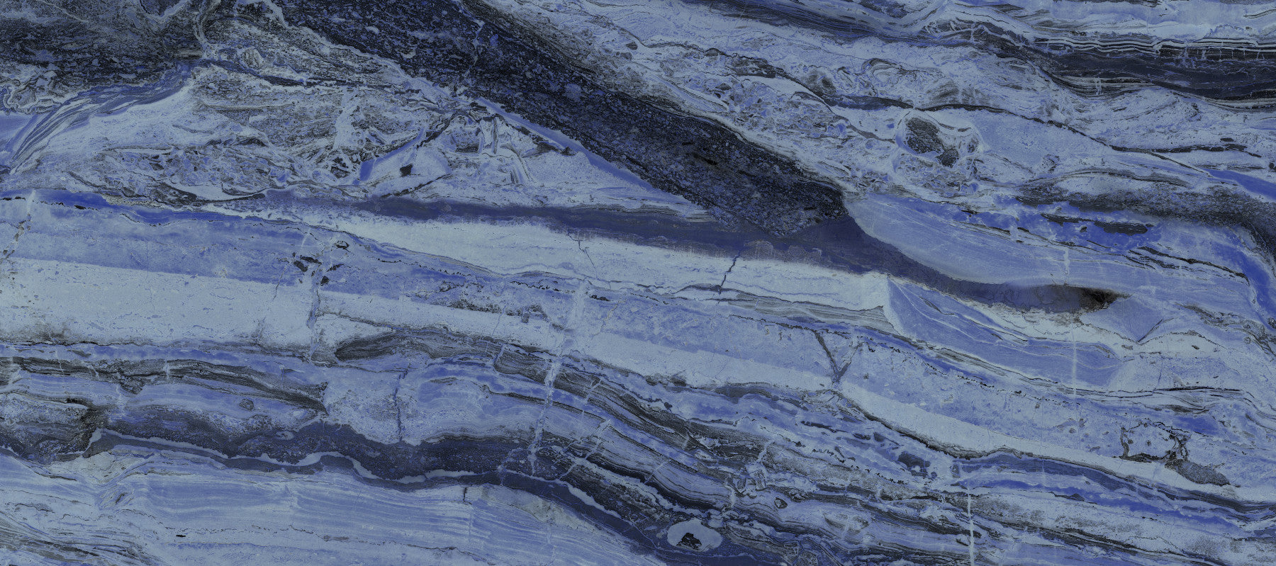 Midnight Cobalt Marble Veins Wall Mural