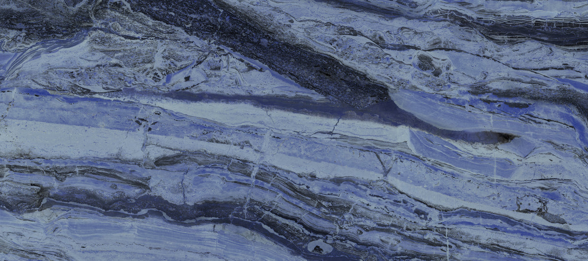 Midnight Cobalt Marble Veins Wall Mural in your room