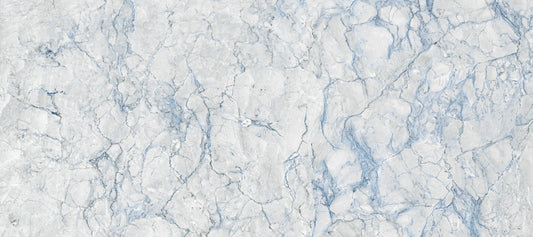 Serene Blue Veined Marble Texture Wall Mural