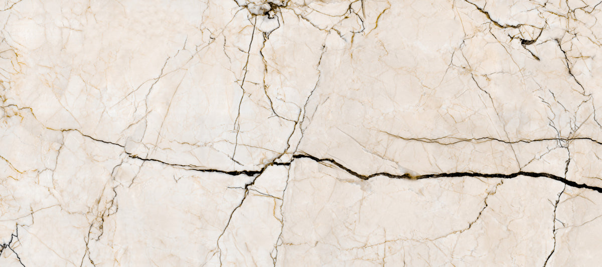 Cream and Charcoal Vein Marble Wall Mural in your room — zoomed