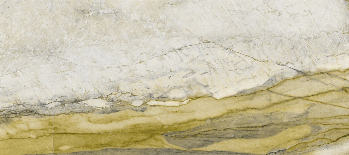 Golden Veined Cream Stone Wall Mural in your room — zoomed