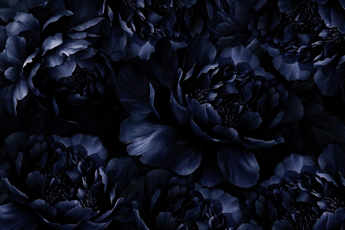 Midnight Peony Bloom Wall Mural in your room
