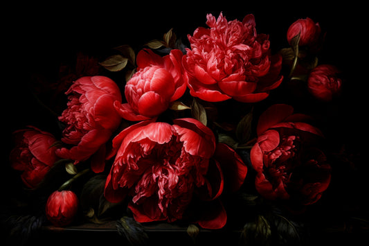Crimson Peony Bloom Wall Mural