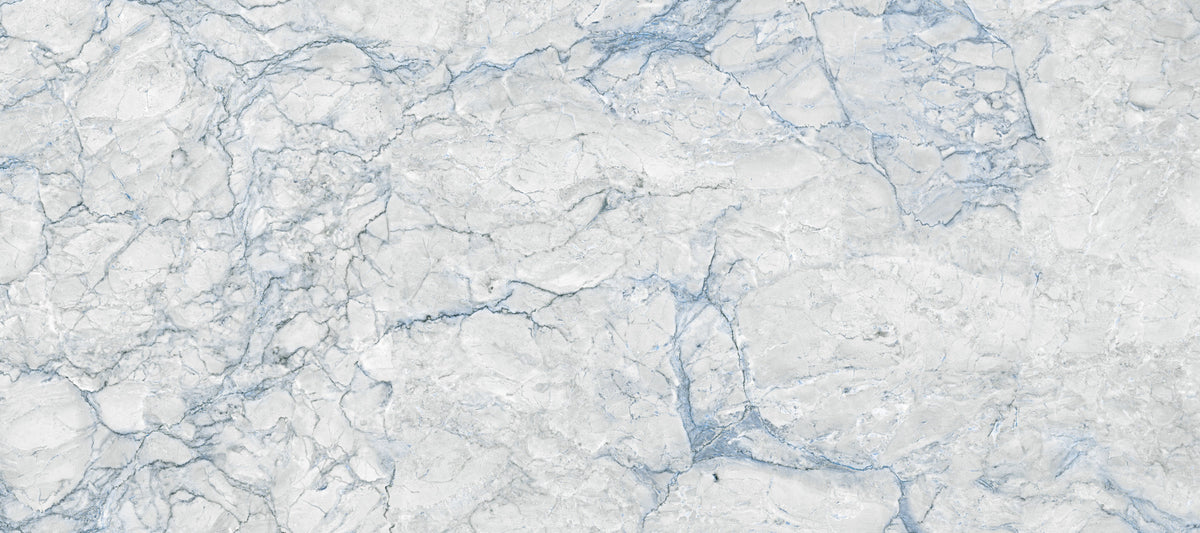 Cool Blue and White Marble Stone Wall Mural in your room