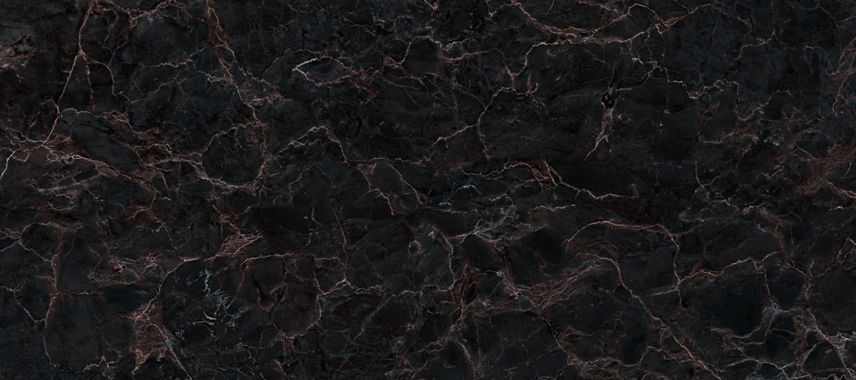 Midnight Obsidian Marble Veins Wall Mural in your room — zoomed