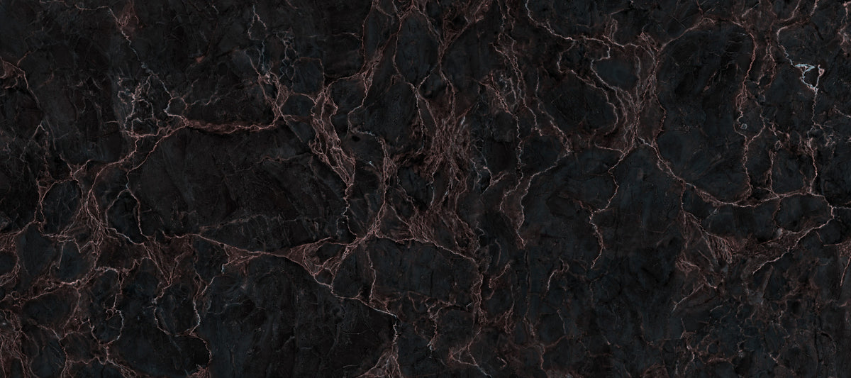 Midnight Copper Vein Marble Wall Mural in your room — zoomed