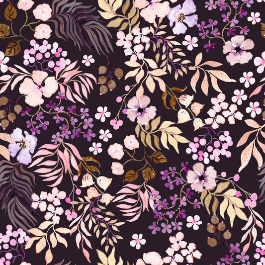 Dark Botanical Wildflowers Wallpaper⁠
