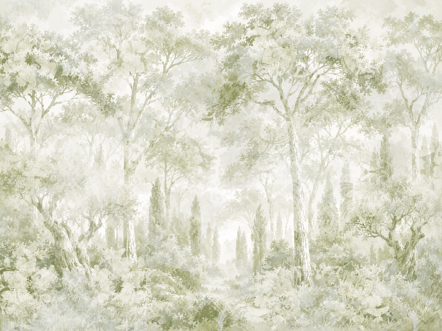 Eucalyptus Green Tuscan Forest Path Wall Mural