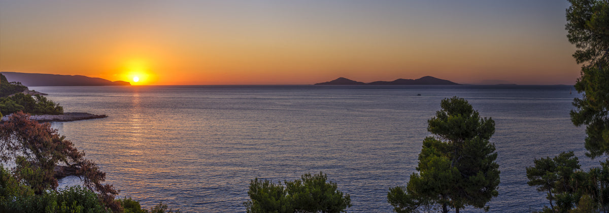 Mediterranean Sunset Horizon Wall Mural in your room