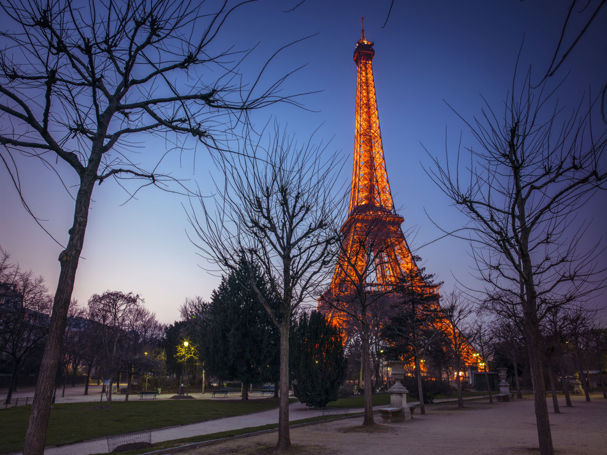 Architectural Twilight Parkscape Wall Mural in your room