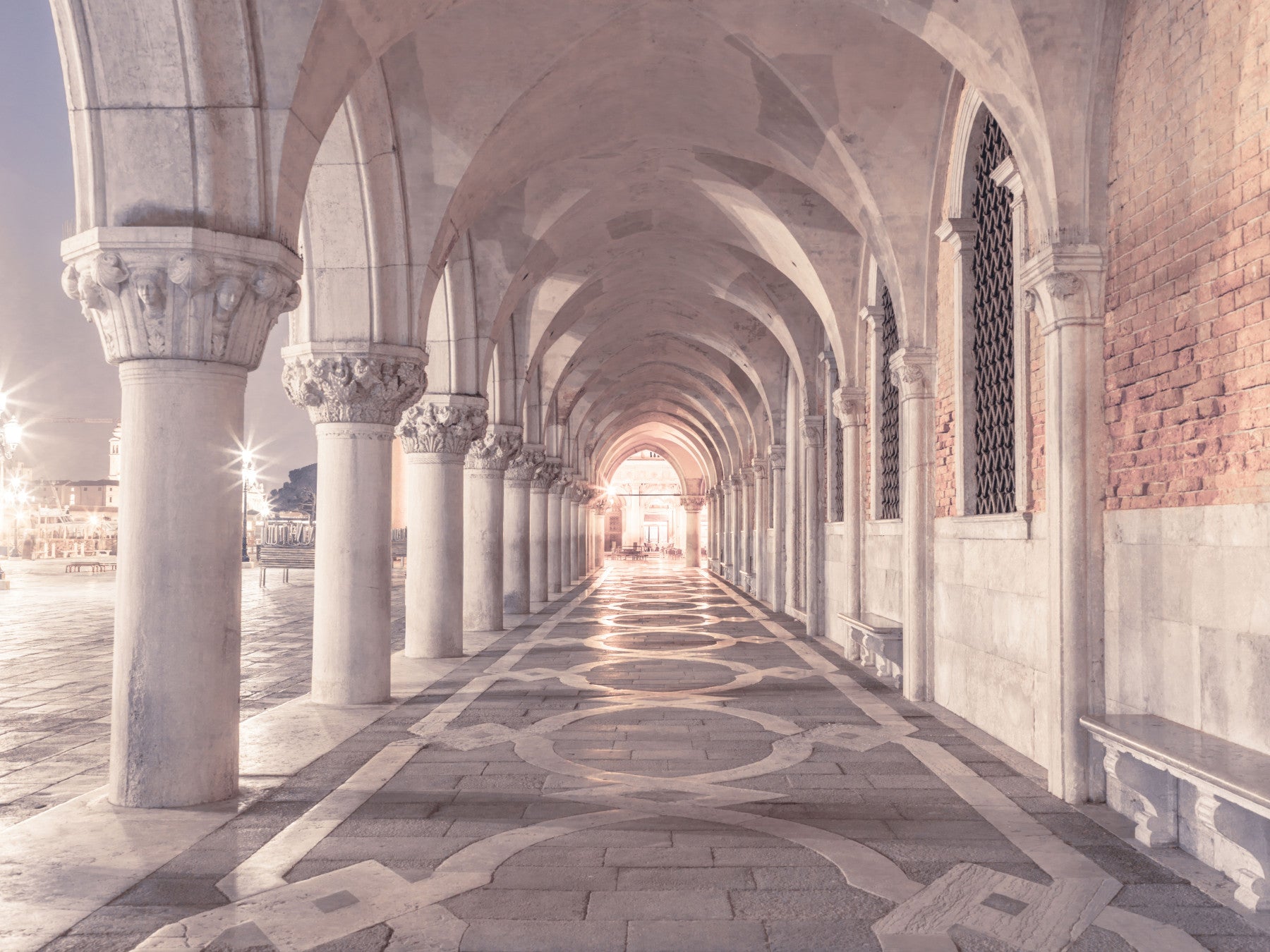 Stonework Corridor Perspective Wall Mural