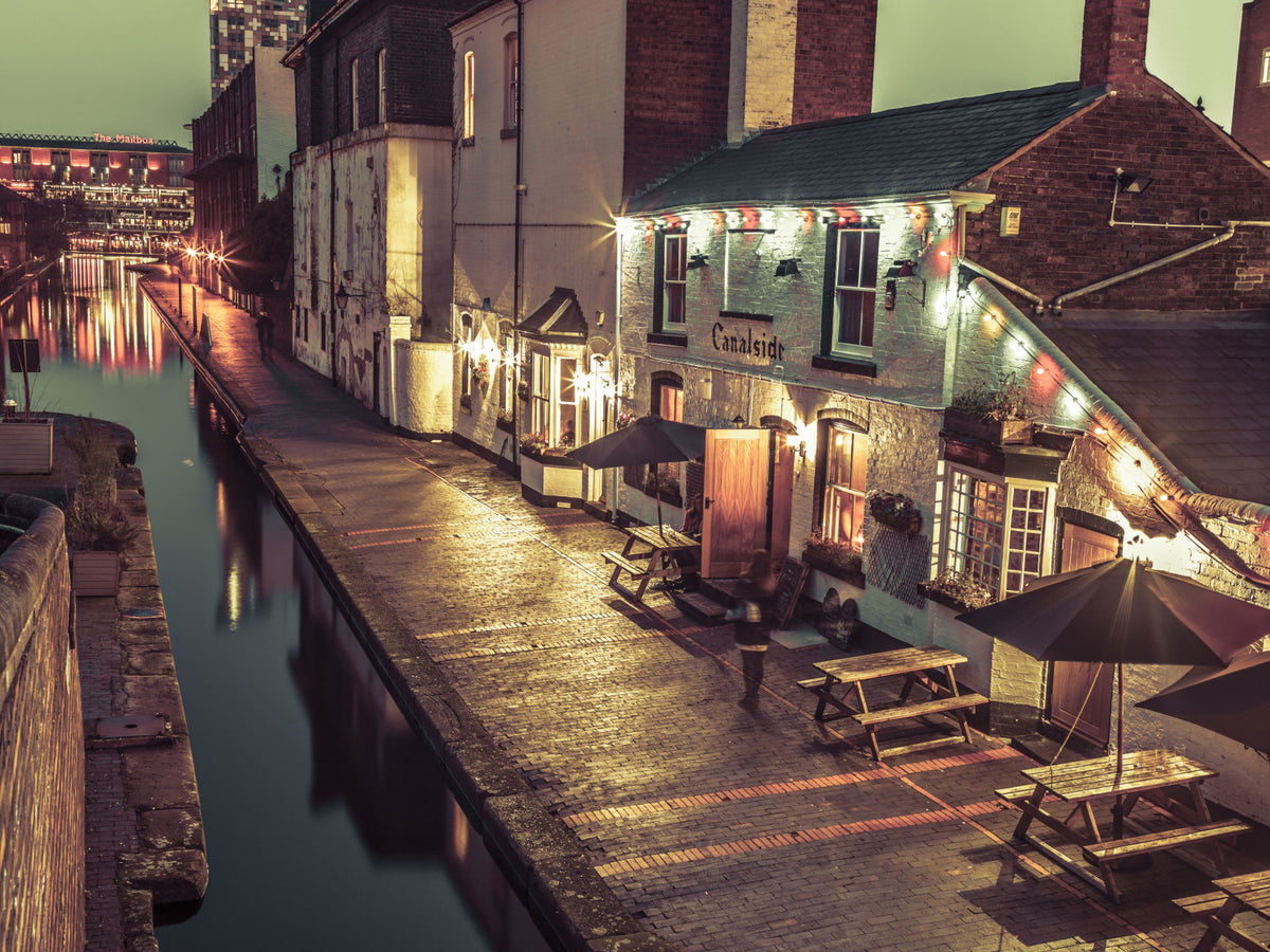 Evening Canal Side Path Wall Mural in your room