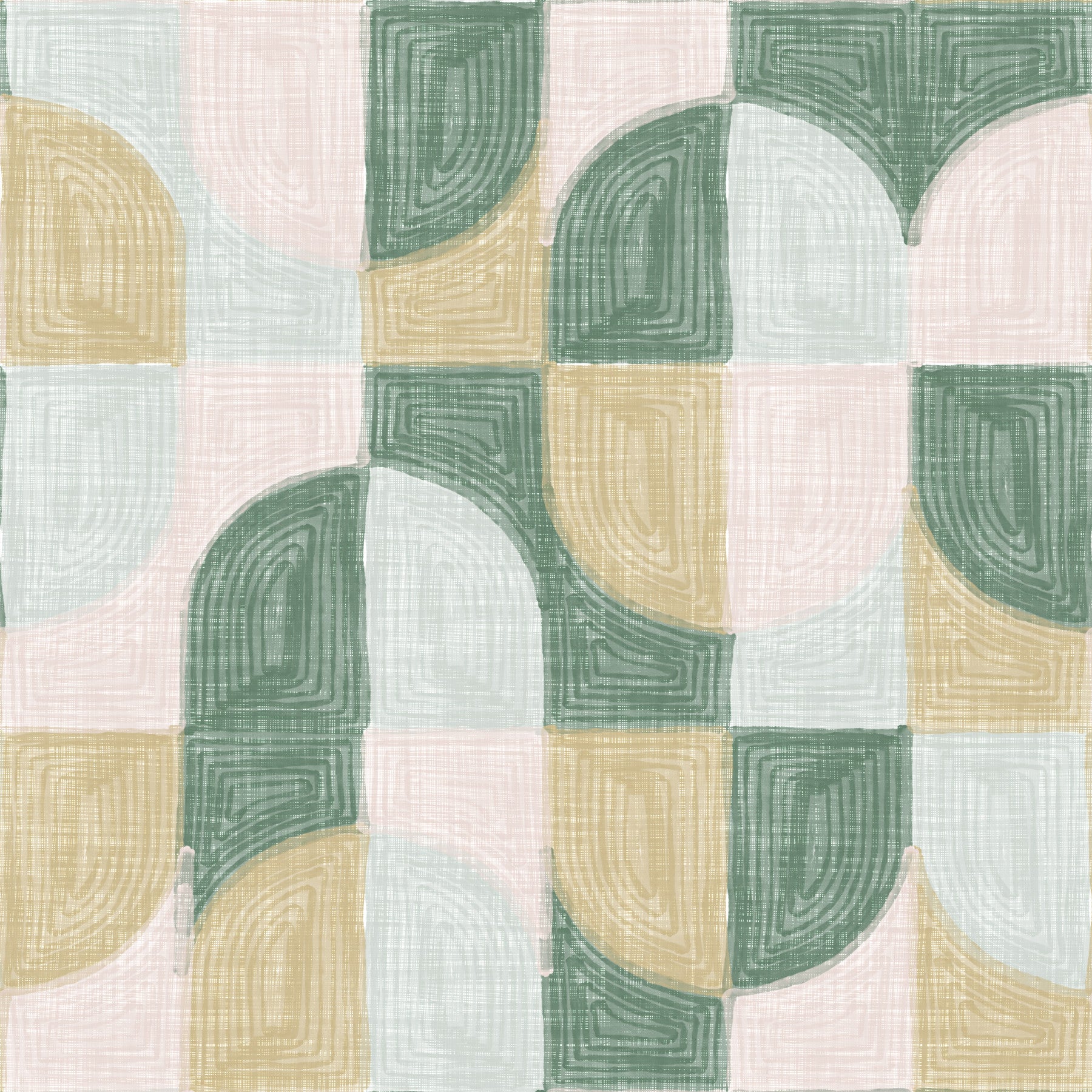 Bold Textured Hand Painted Geometries Beautifully Balanced Wallpaper⁠