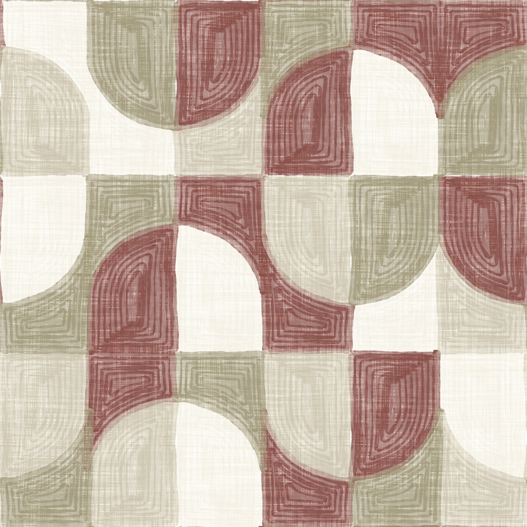 Bold Textured Hand Painted Geometries Rustic Farmhouse Earthy Tones Wallpaper⁠