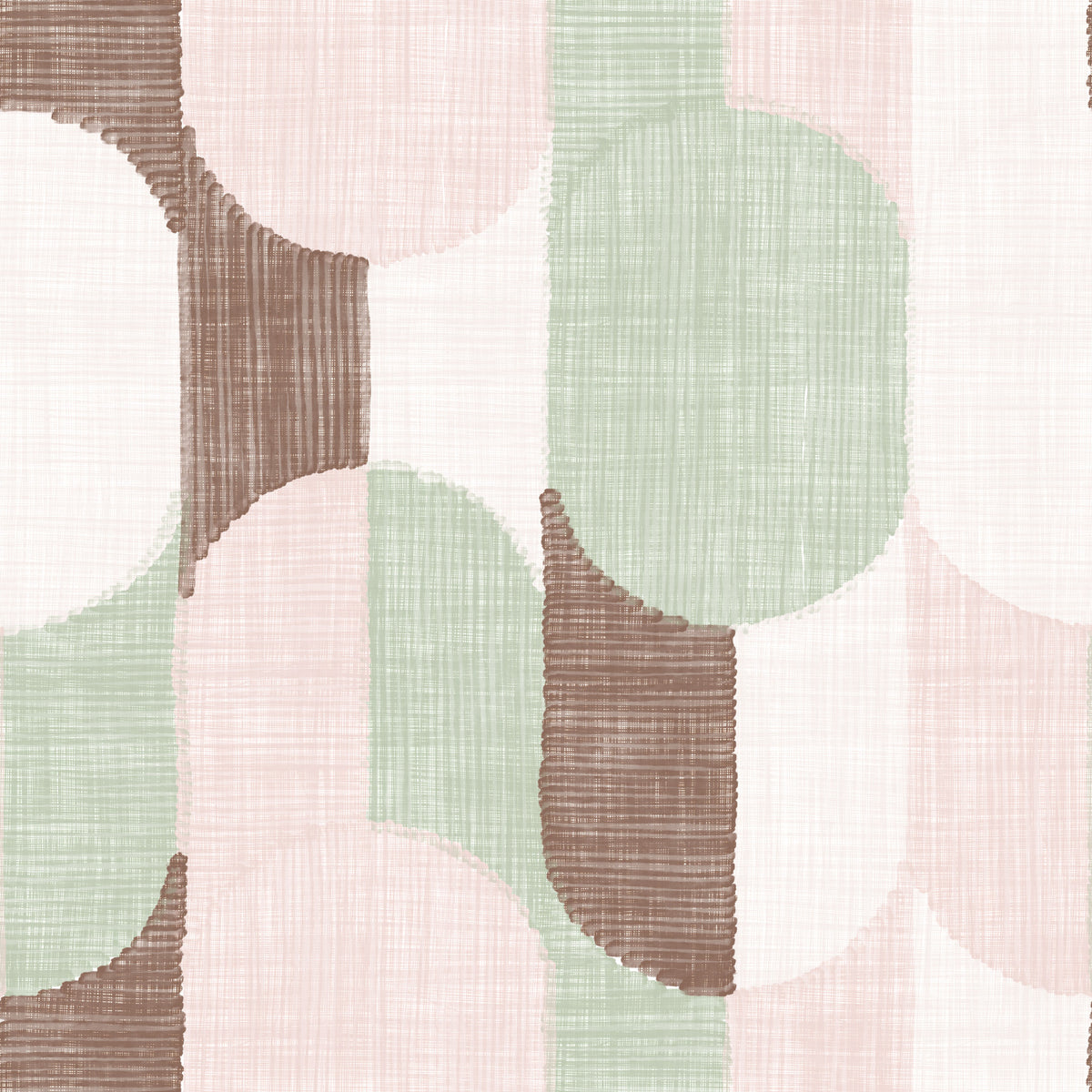 Mid Century Textured Hand Painted Geometries Grandmillennial Delight Soft Wallpaper⁠ in your room