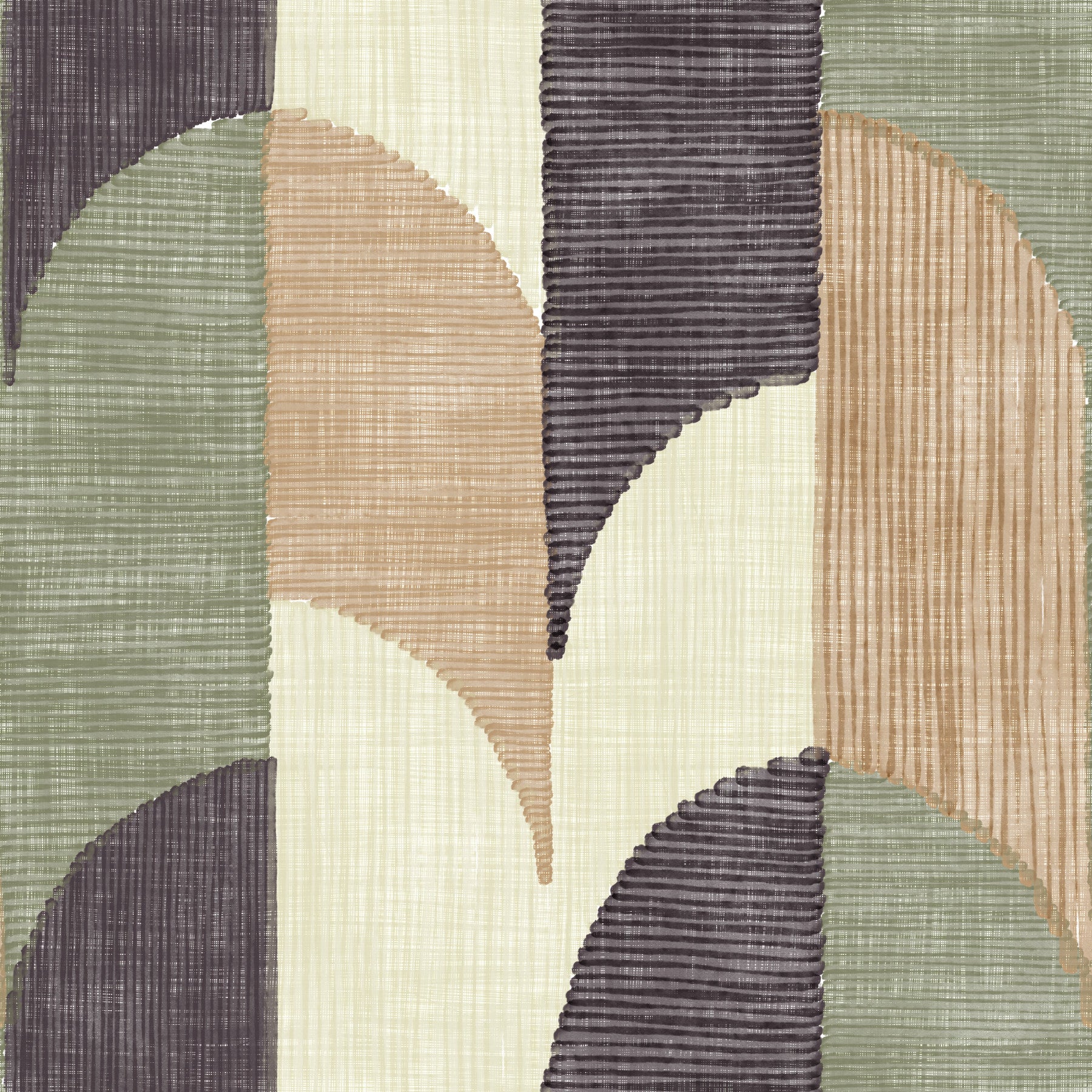 Mid Mod Textured Hand Painted Geometries Curated Harmony Tones Wallpaper⁠