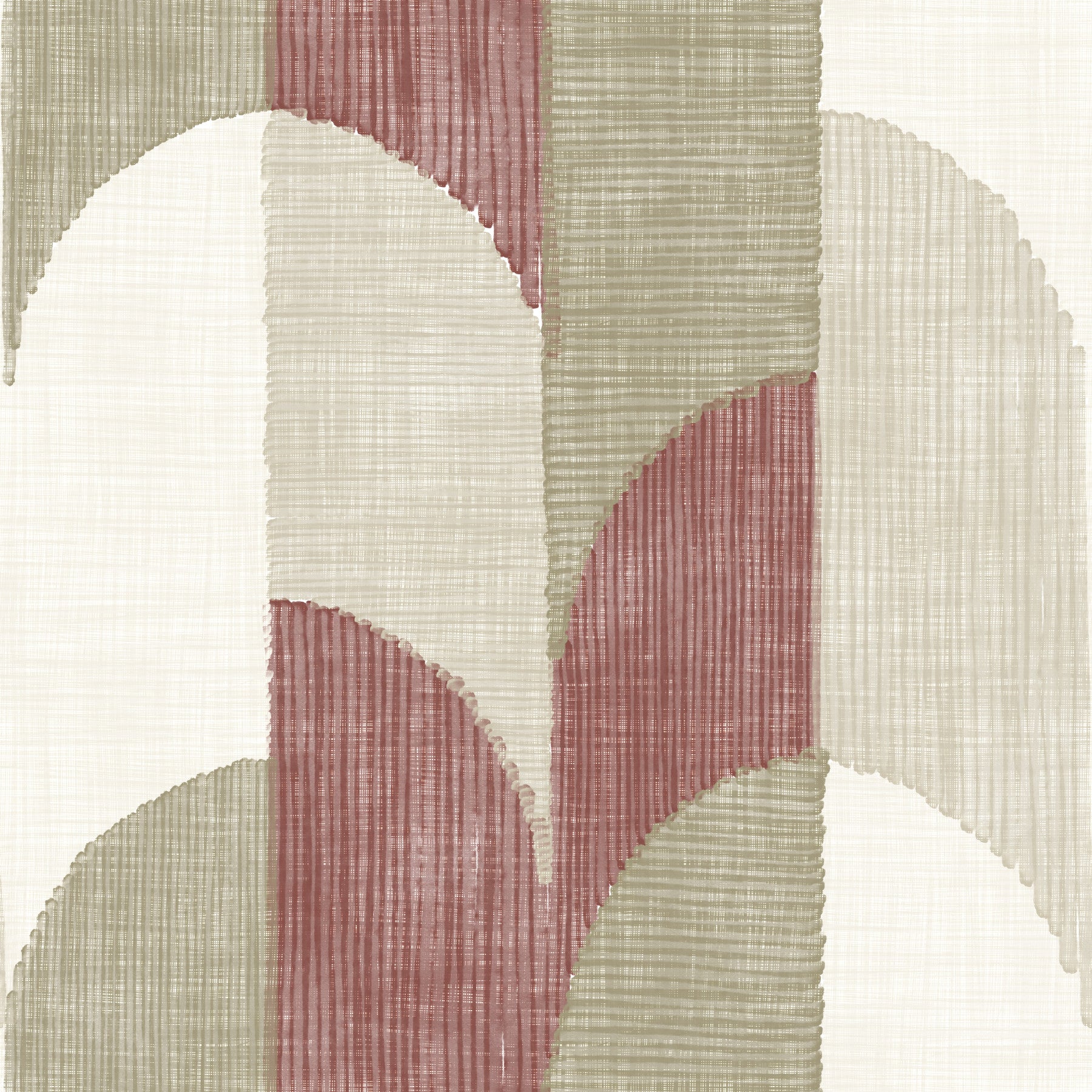 Mid Mod Textured Hand Painted Geometries Rustic Farmhouse Earthy Tones Wallpaper⁠