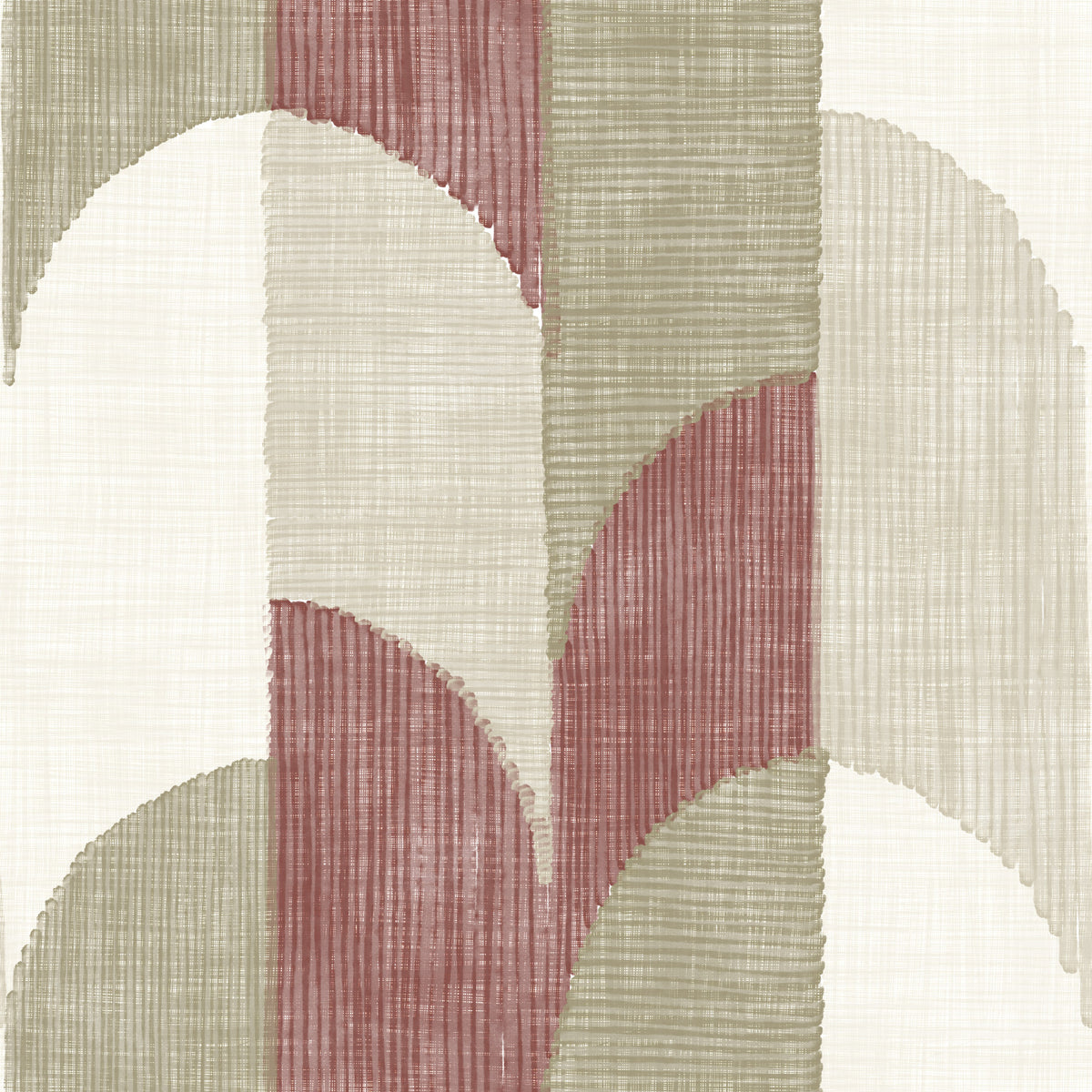 Mid Mod Textured Hand Painted Geometries Rustic Farmhouse Earthy Tones Wallpaper⁠ in your room