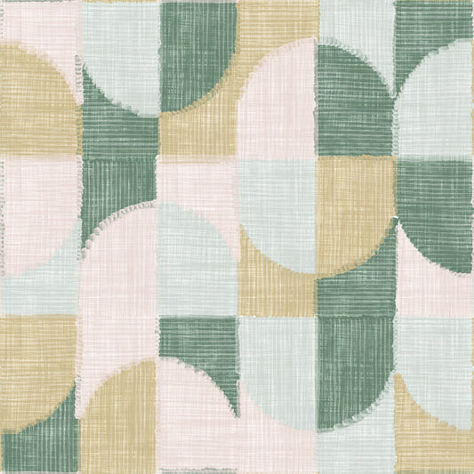 Tiled Textured Hand Painted Geometries Beautifully Balanced Wallpaper⁠