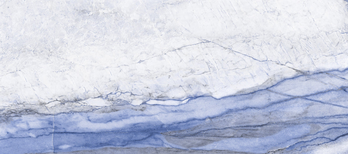 Blue Veined Marble Horizon Wall Mural in your room — zoomed