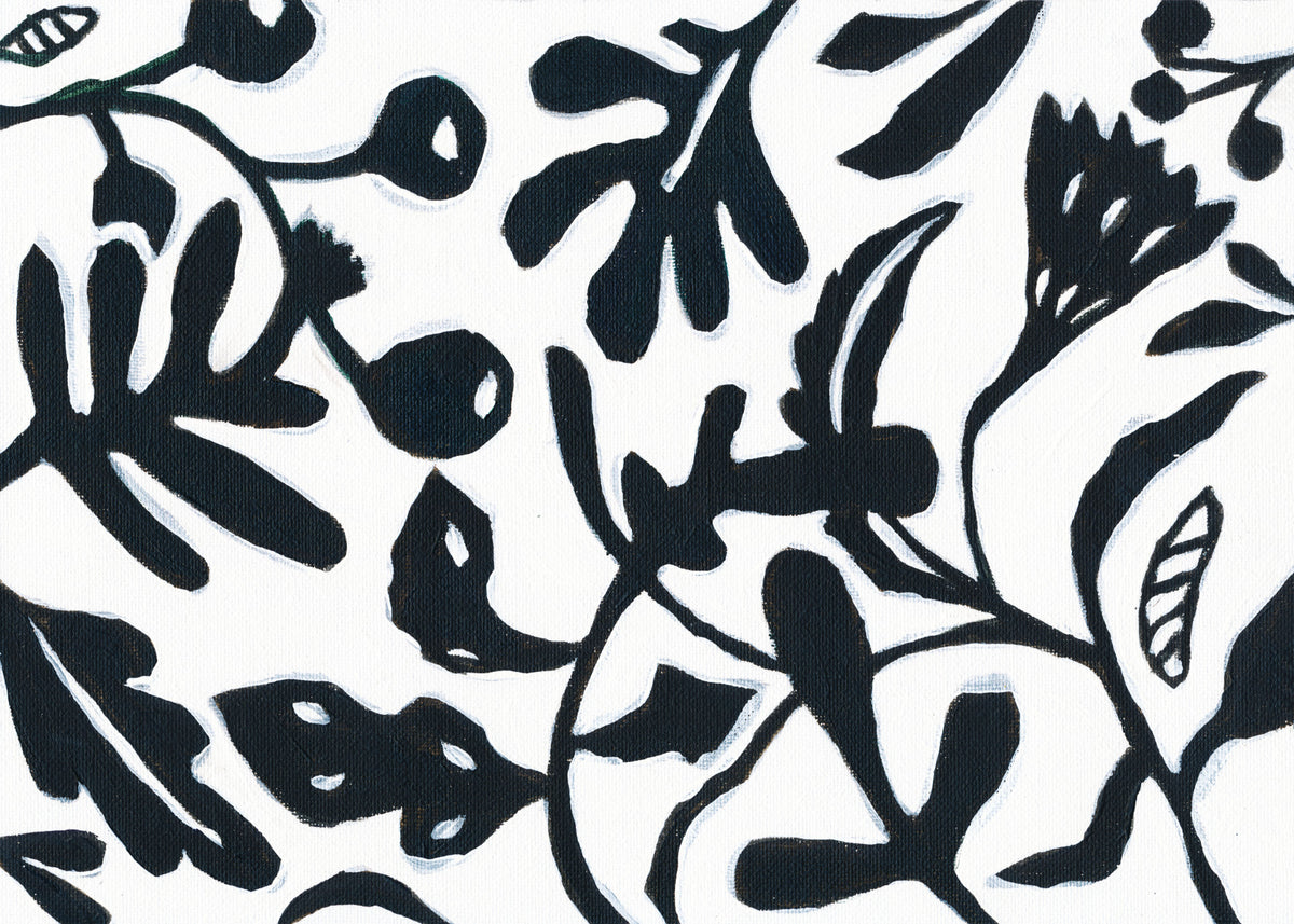 Ink Bloom Botanical Silhouette Wall Mural in your room