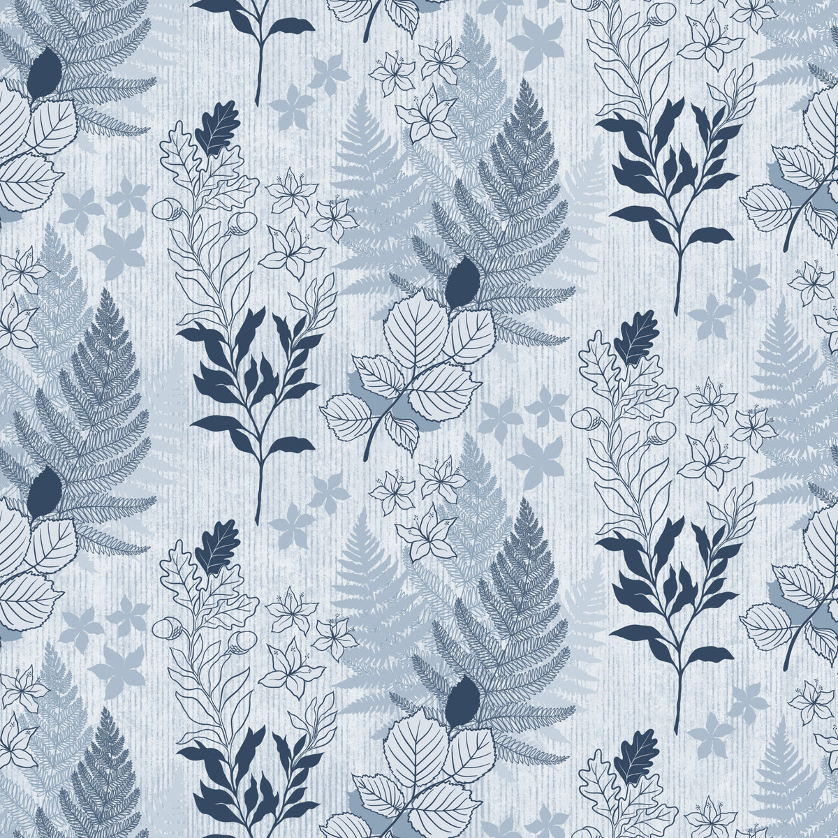 Alpine Botanical Silhouettes - Blue Wallpaper⁠ in your room