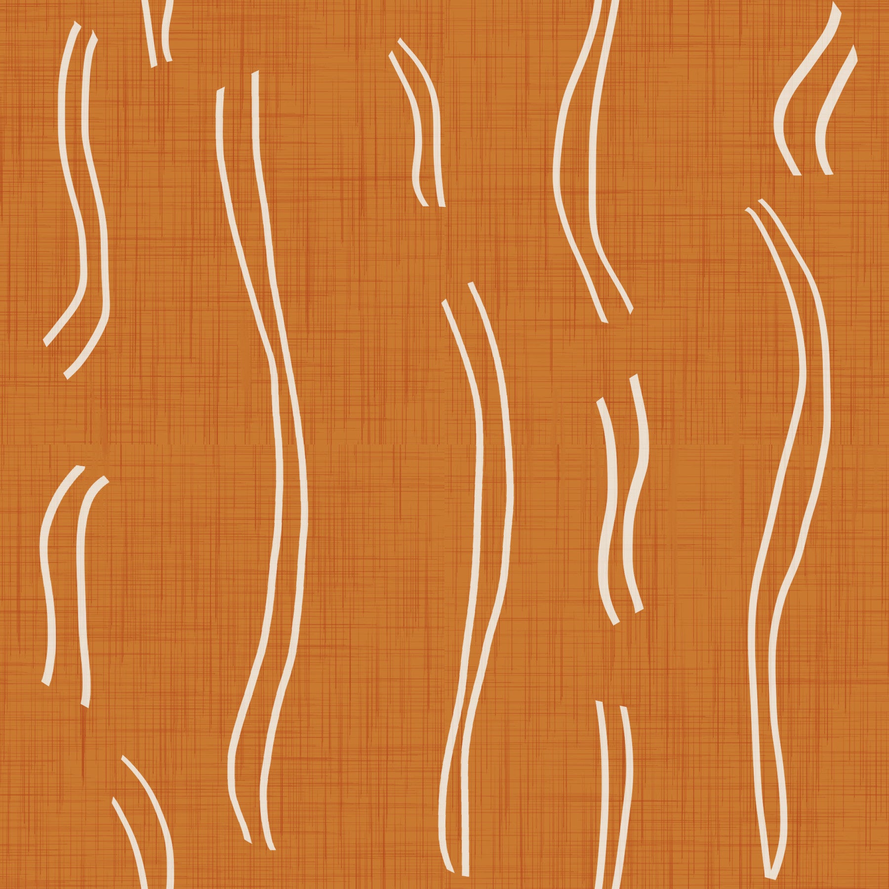 Burnt Orange Wavy Stripe Wallpaper Mid Century Wallpaper⁠