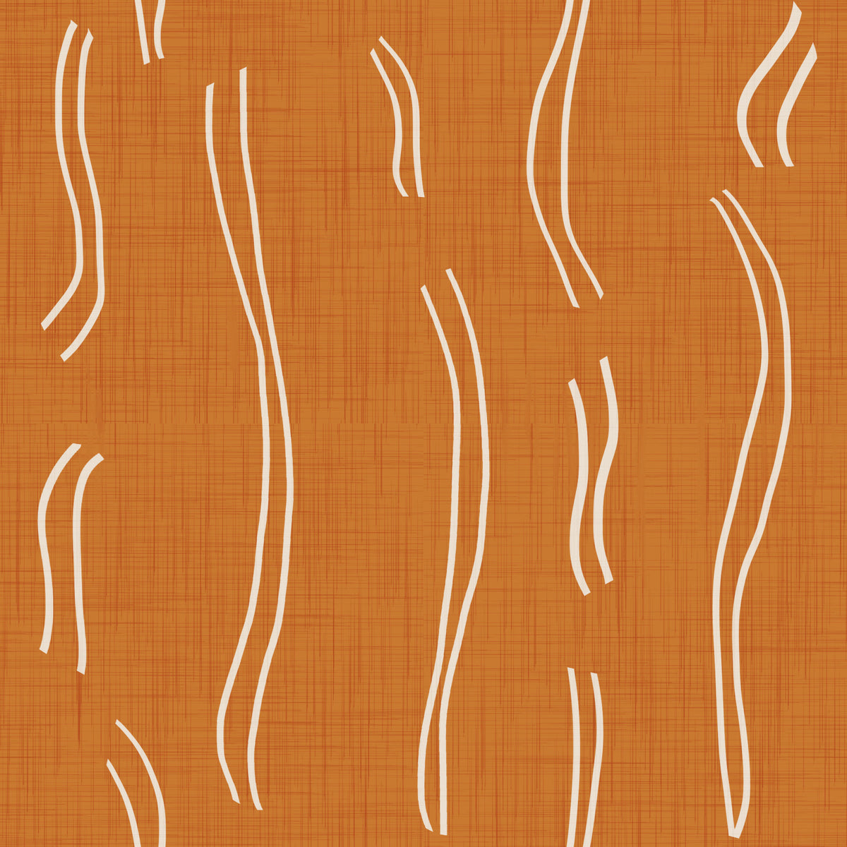 Burnt Orange Wavy Stripe Wallpaper Mid Century Wallpaper⁠ in your room