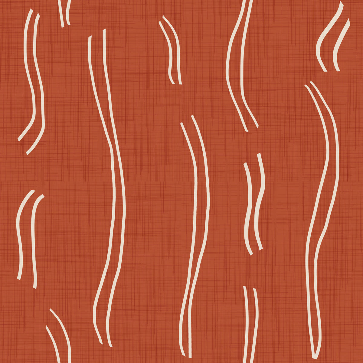 Rust Red Wavy Stripe Wallpaper Mid Century Wallpaper⁠ in your room — zoomed