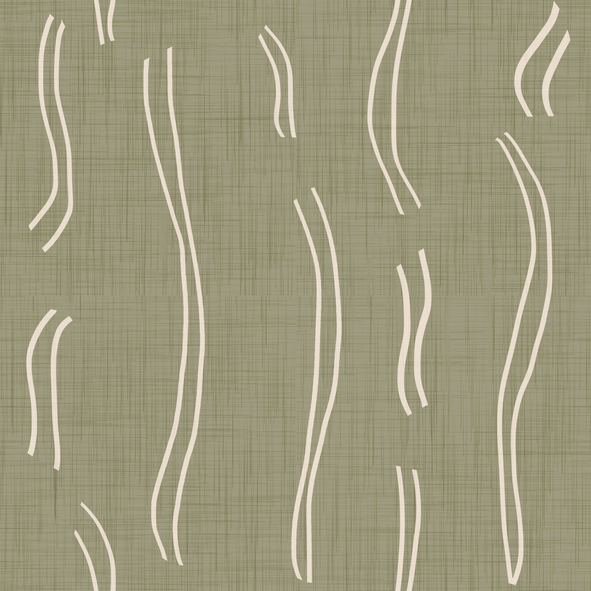 Sage Green Wavy Stripe Wallpaper Mid Century Wallpaper⁠ in your room