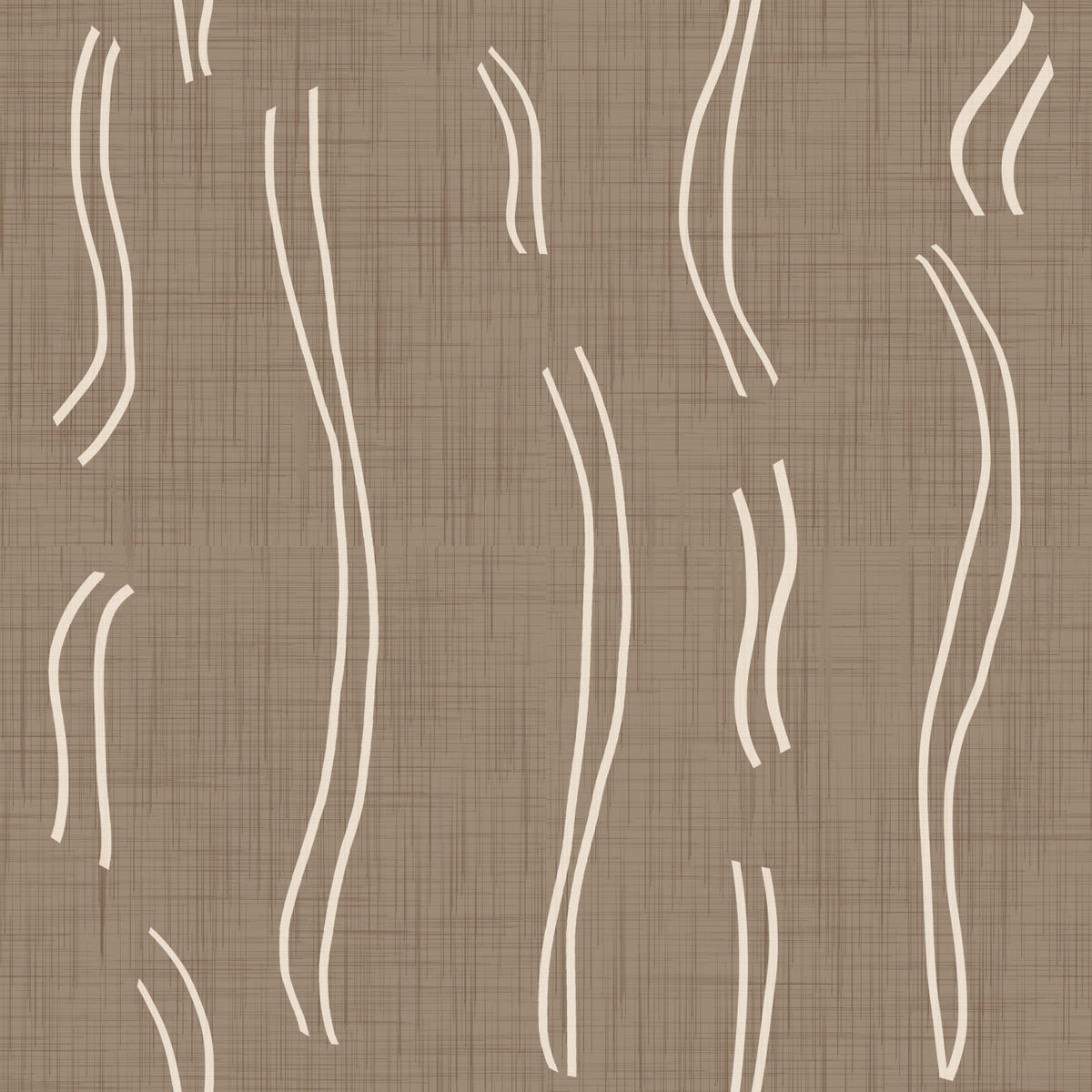 Warm Taupe Wavy Stripe Wallpaper Mid Century Wallpaper⁠ in your room — zoomed