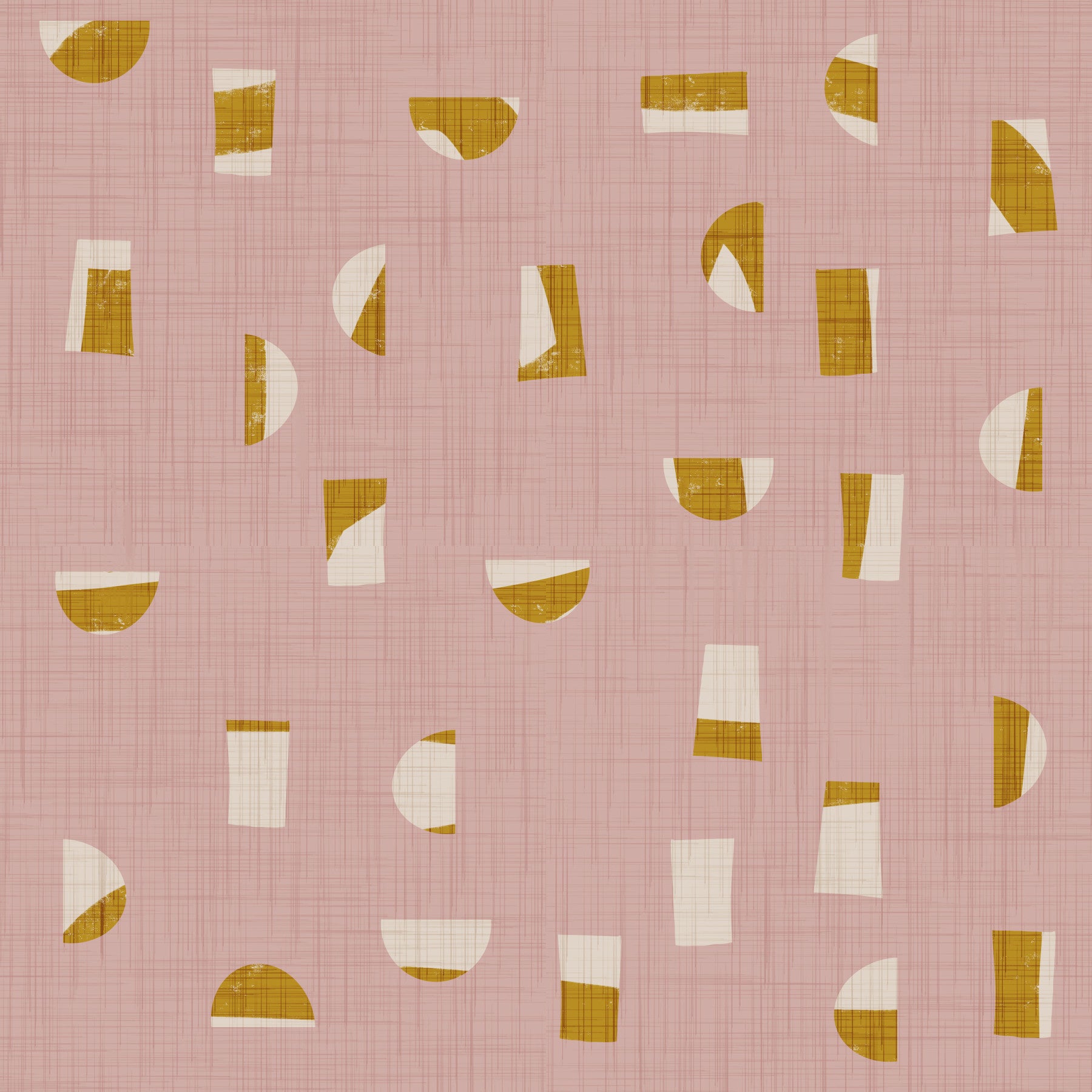 Blush Pink Abstract Shapes Wallpaper Mid Century Wallpaper⁠