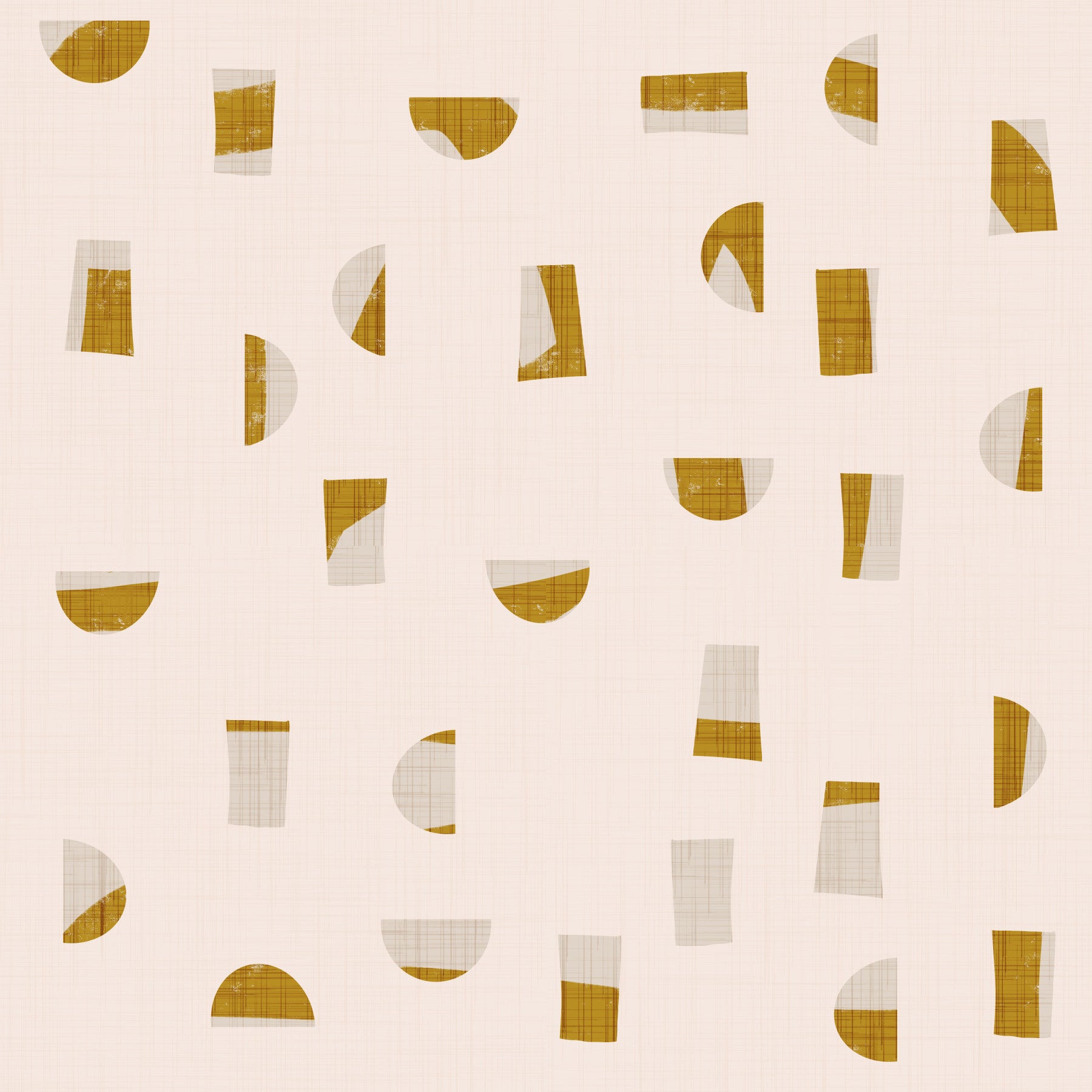 Cream Mustard Abstract Shapes Wallpaper Mid Century Wallpaper⁠