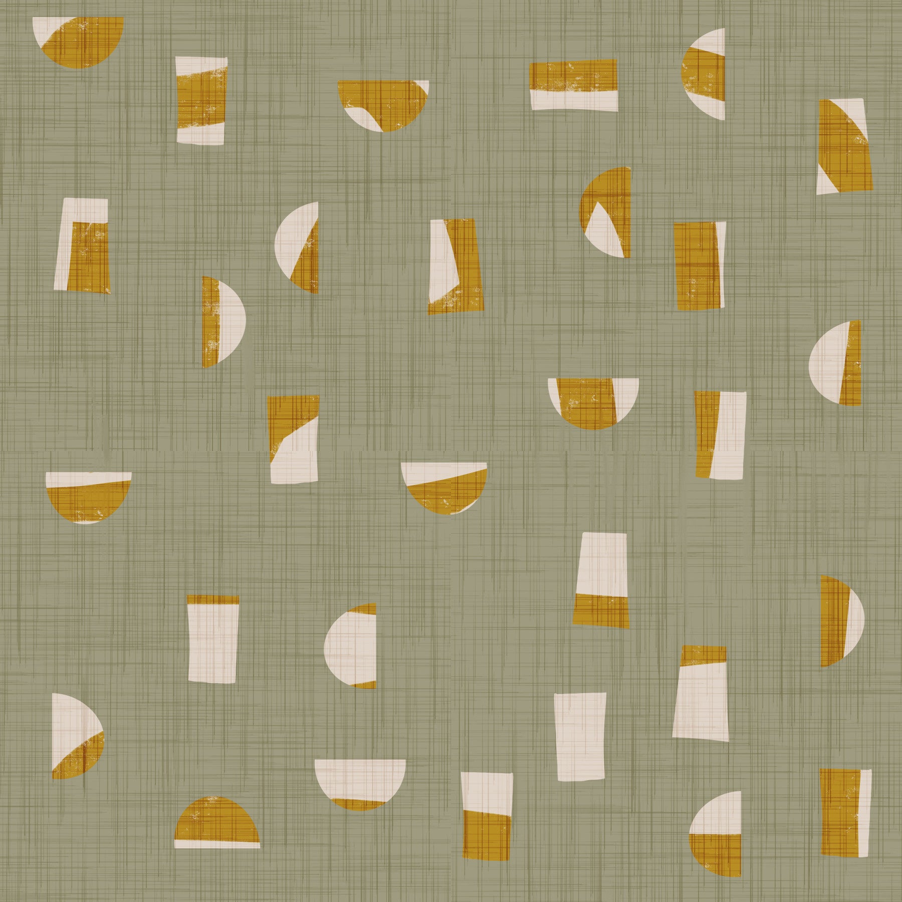 Sage Green Abstract Shapes Wallpaper Mid Century Wallpaper⁠