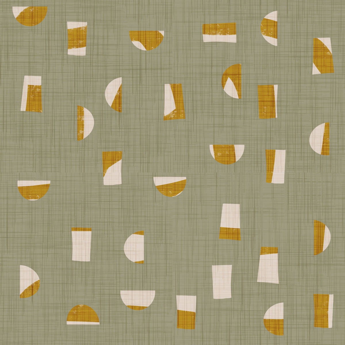 Sage Green Abstract Shapes Wallpaper Mid Century Wallpaper⁠ in your room — zoomed