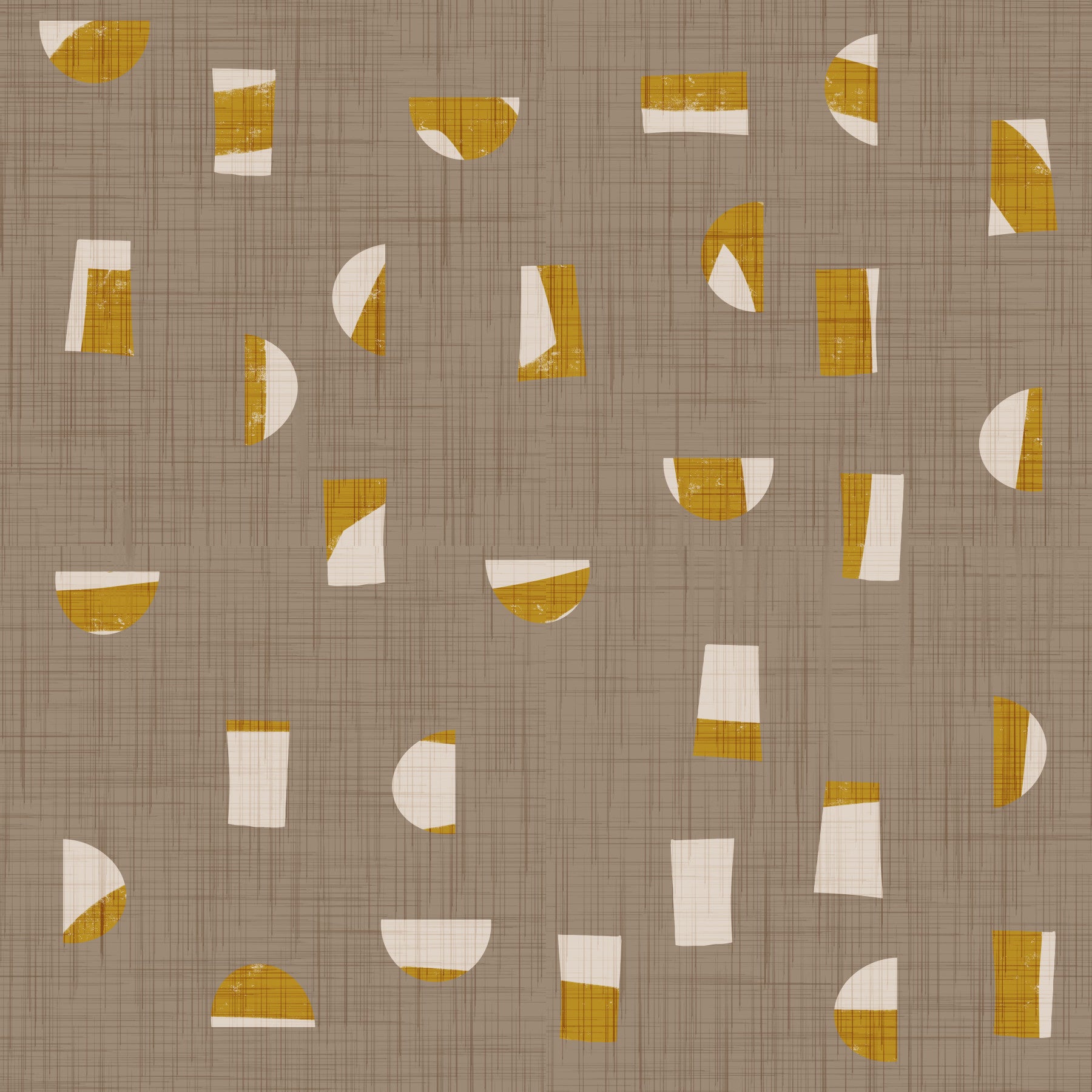 Warm Taupe Abstract Shapes Wallpaper Mid Century Wallpaper⁠