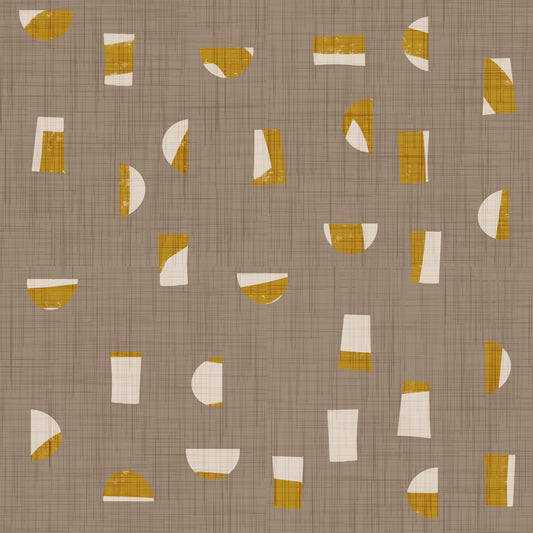 Warm Taupe Abstract Shapes Wallpaper Mid Century Wallpaper⁠