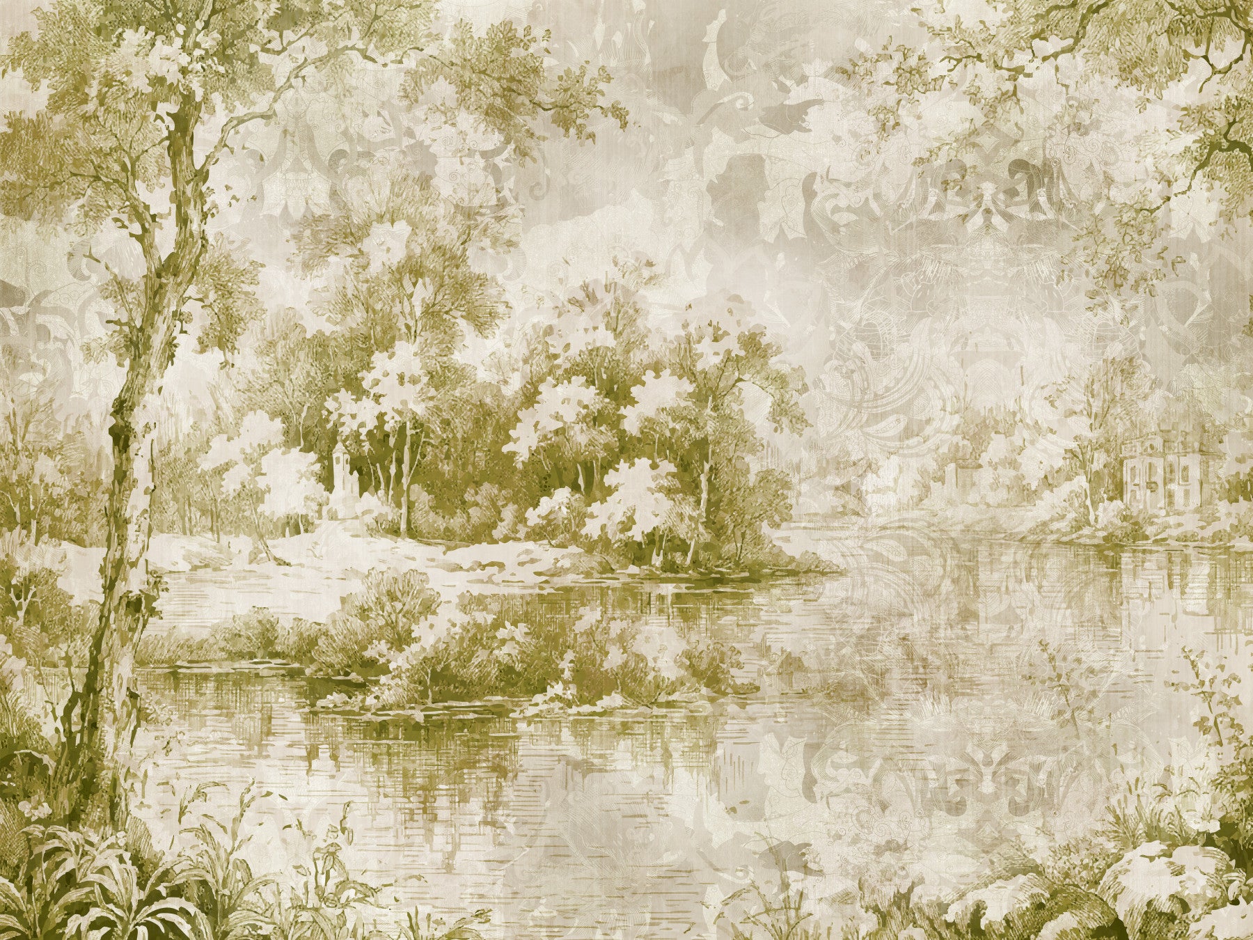 Rustic Sage Pastoral Garden Mural Wall Mural
