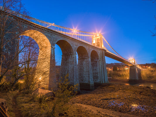 Evening Bridge Architectural Composition Wall Mural