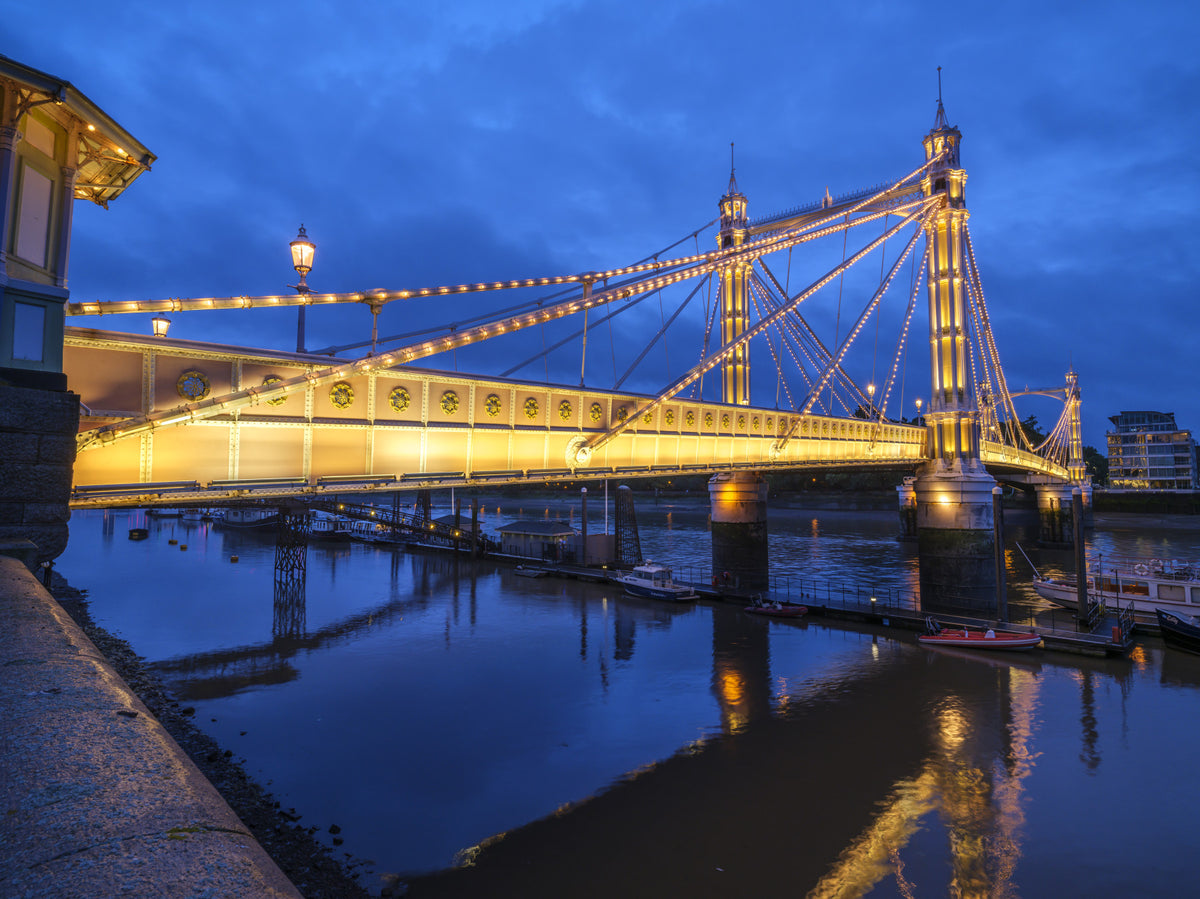 Riverside Twilight Architecture Wall Mural in your room — zoomed